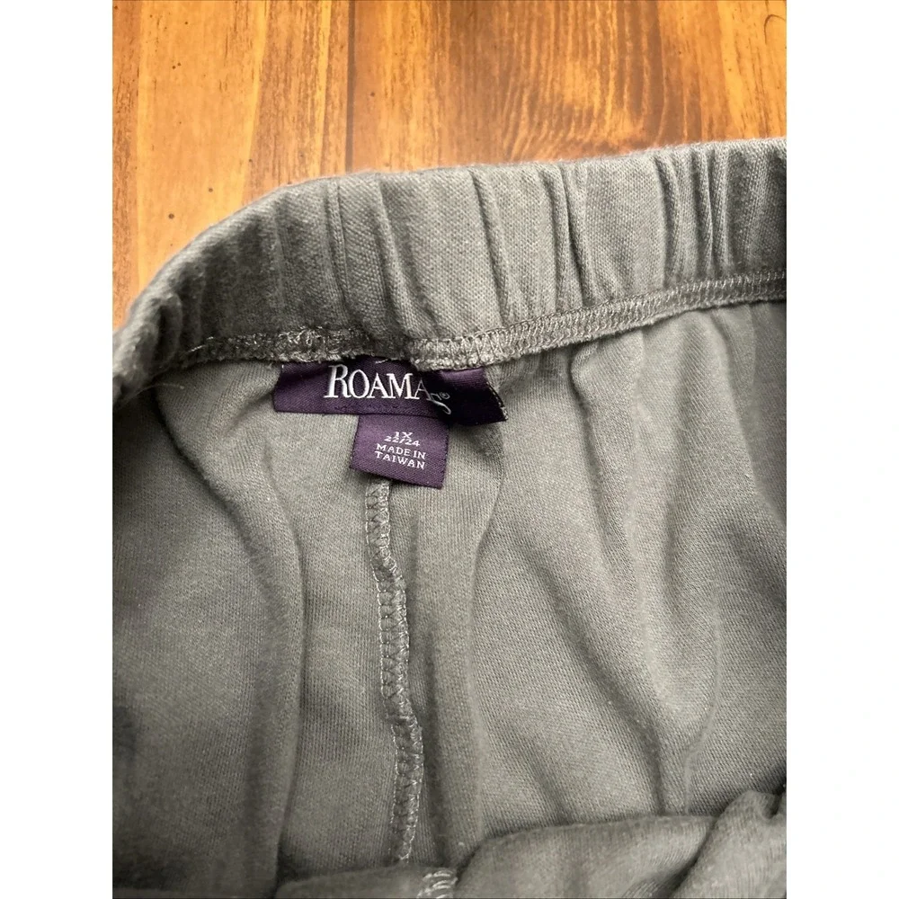 Woman's Plus 1X Petite Elastic Waist Pull On Pants Lot 3 Romans Brown Tan Gray‎